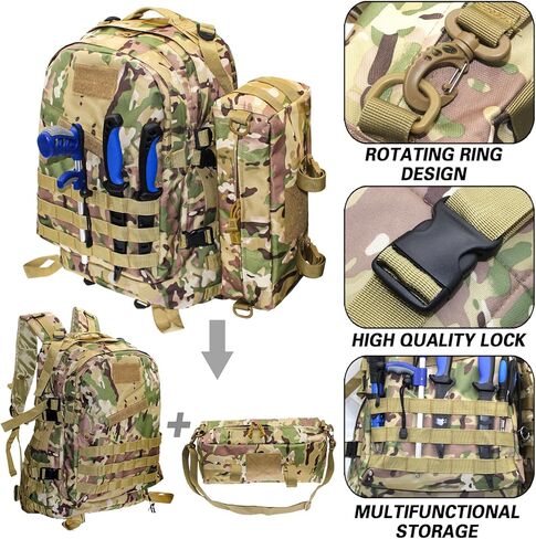 مجموعة شنطة ظهر للصيد من ديلاي مكونة من قطعتين، شنطة تخزين ادوات الصيد، شنطة جانبية مع حامل صنارة، شنطة صيد ذبابة لصيد الاسماك والمشي لمسافات طويلة والصيد وركوب الدراجات في المياه المالحة والعذبة in Kuwait