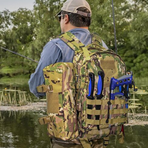 مجموعة شنطة ظهر للصيد من ديلاي مكونة من قطعتين، شنطة تخزين ادوات الصيد، شنطة جانبية مع حامل صنارة، شنطة صيد ذبابة لصيد الاسماك والمشي لمسافات طويلة والصيد وركوب الدراجات في المياه المالحة والعذبة in Kuwait