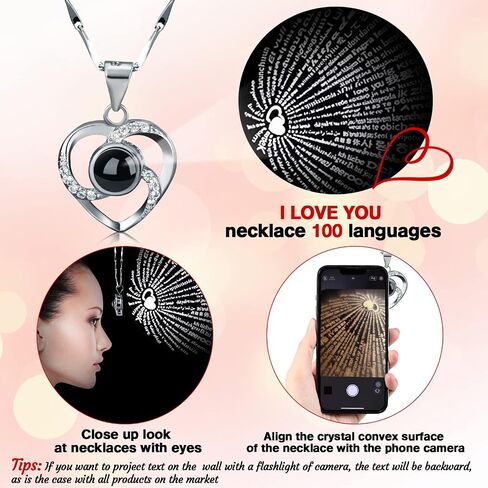 Enhon Valentine Money Box for Cash Gift Pull, Necklace with 100 I Love You Languages Gift Set, Surprise Romantic Gift Box for Wife, Girlfriend, Mother, on Thanksgiving, Christmas, Mother's Day in Saudi Arabia