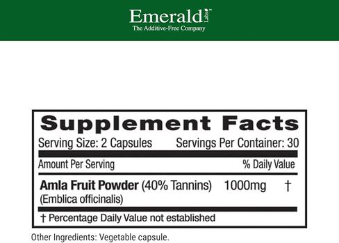 Emerald Labs - Amla Fruit Natural Source Vitamin C 60 Vegetarian Capsules 104874 in Kuwait