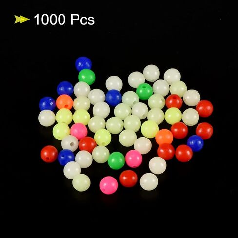PATIKIL 8mm Fishing Beads, 1000 Pieces Plastic Fishing Bait Eggs Rig Bead Tackle Tool Round, Multicolor in Saudi Arabia