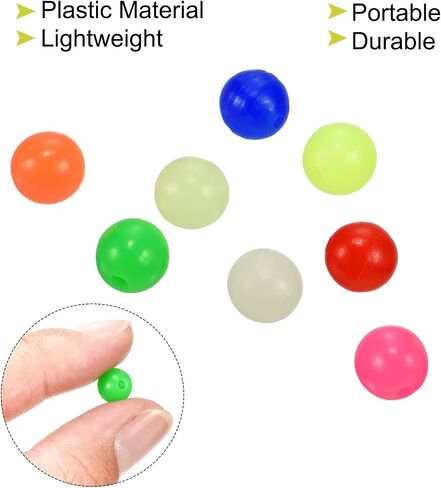 PATIKIL 8mm Fishing Beads, 1000 Pieces Plastic Fishing Bait Eggs Rig Bead Tackle Tool Round, Multicolor in Saudi Arabia