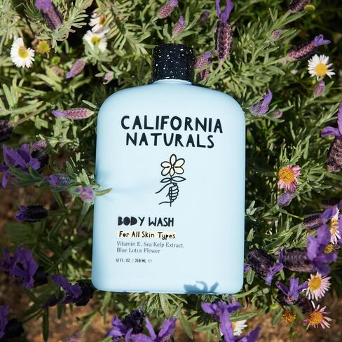 California Naturals Body Wash, Vitamin E Shower Gel Cleanser, Saw Palmetto, Blue Lottus Flower, Natural, Vegan, Paraben & Sulfate Free, Eucalyptus, Bergamont, Orange Blossom, All Skin Types, 12fl oz in Saudi Arabia