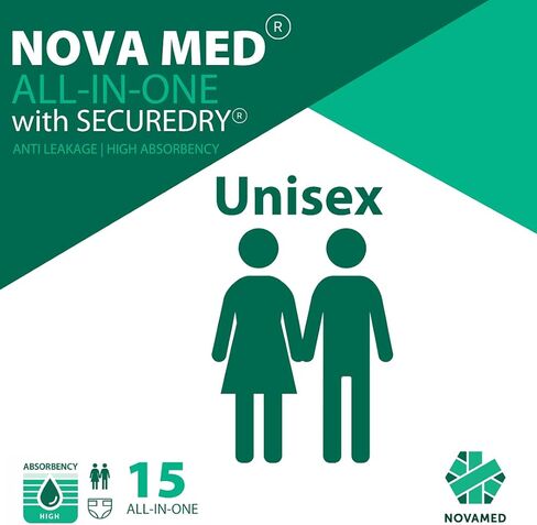 فوط لسلس البول للبالغين من نوفاميد، 15 قطعة في كل عبوة (مقاس XL) - امتصاص 2880 مل... (1) in Kuwait