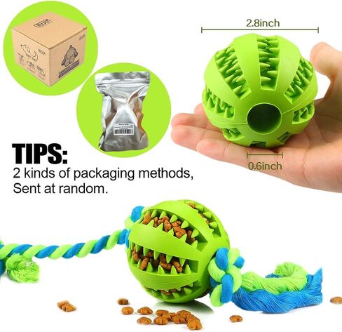 ألعاب الكلاب التفاعلية من تشليبيم، كرات للكلاب الصغيرة والمتوسطة، مضغ التسنين وتنظيف الأسنان، توزيع كرات مطاطية متينة، لعبة حبل للكلاب للعب شد الحبل (أخضر) in Kuwait