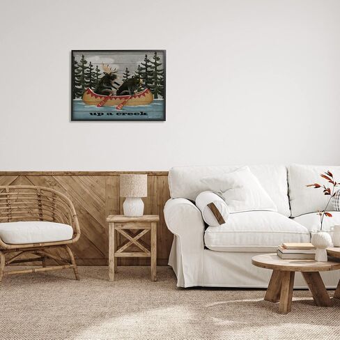 Stupell Industries Up A Creek Woodland Cabin Canoe Framed Giclee Art, Design by Stephanie Workman Marrott in Saudi Arabia