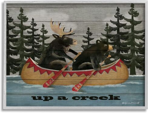 Stupell Industries Up A Creek Woodland Cabin Canoe Framed Giclee Art, Design by Stephanie Workman Marrott in Saudi Arabia