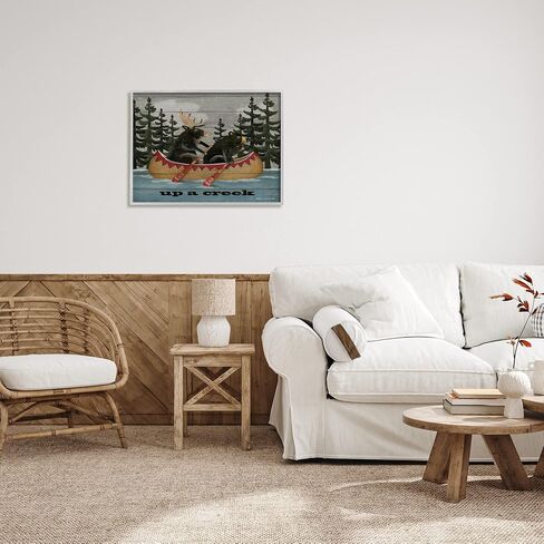 Stupell Industries Up A Creek Woodland Cabin Canoe Framed Giclee Art, Design by Stephanie Workman Marrott in Saudi Arabia