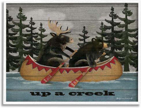Stupell Industries Up A Creek Woodland Cabin Canoe Framed Giclee Art, Design by Stephanie Workman Marrott in Saudi Arabia