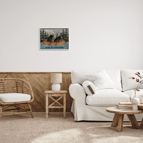 Stupell Industries Up A Creek Woodland Cabin Canoe Framed Giclee Art, Design by Stephanie Workman Marrott in Saudi Arabia