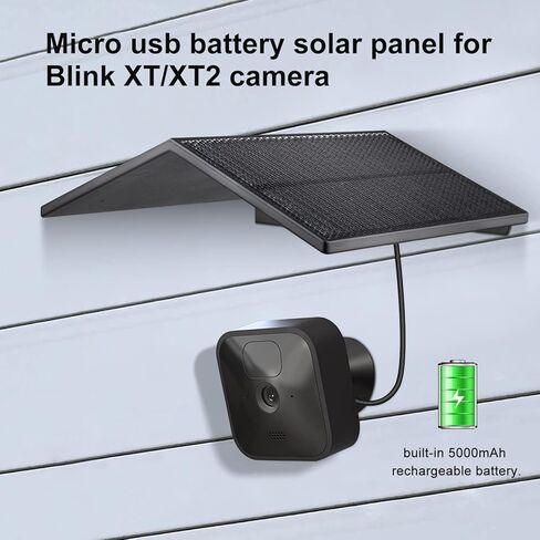 لوحة شمسية متوافقة مع كاميرا Blink Outdoor (الجيل الثالث) Blink XT XT2، بطارية مدمجة قابلة لإعادة الشحن بقدرة 5000 مللي أمبير في الساعة، لوحة شمسية 4 وات لكاميرا الأمان الخارجية (الكاميرا غير متضمنة) in Kuwait