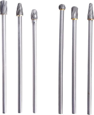 Timunr 6PCS Rotary Aluminum Cut Burr Shank Dia 0.4 In/10 MM Length 5.9 In/150 MM Head Dia 0.25 In/6 MM Carbide Burr in Saudi Arabia