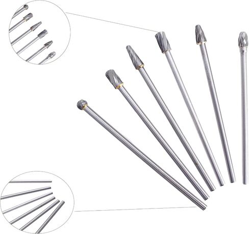 Timunr 6PCS Rotary Aluminum Cut Burr Shank Dia 0.4 In/10 MM Length 5.9 In/150 MM Head Dia 0.25 In/6 MM Carbide Burr in Saudi Arabia