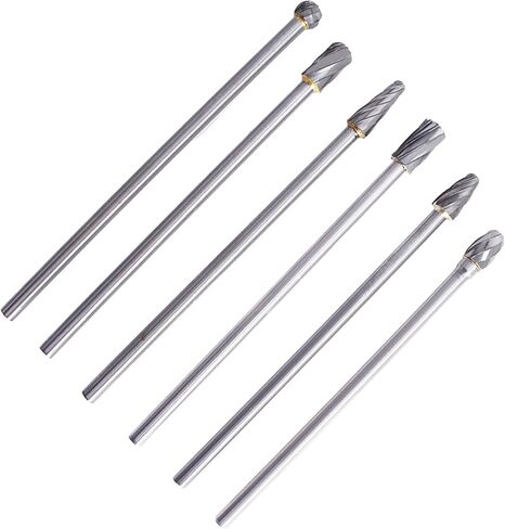 Timunr 6PCS Rotary Aluminum Cut Burr Shank Dia 0.4 In/10 MM Length 5.9 In/150 MM Head Dia 0.25 In/6 MM Carbide Burr in Saudi Arabia