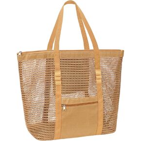 hatisan Beach Bag Mesh Tote Bag, Upgraded Beach Bags for Women Mesh Bag Hobo Bag Beach Accessories