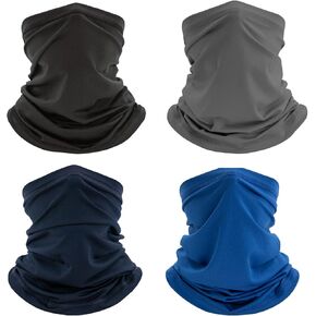 Ezovino Neck Gaiter Face Mask,Sun Cooling Scarf,Balaclava Bandana Cover for Men Women (4Pack)
