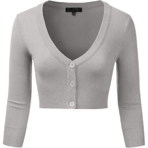 سترة EIMIN النسائية بأزرار سفلية 3/4 كم قصيرة بوليرو (S-3XL) in Kuwait