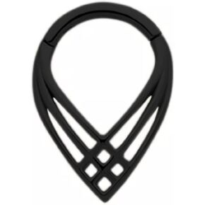 Pierced Owl 16GA 316L Stainless Steel Triple Cross Pattern Weave Teardrop Shaped Hinged Segment Ring