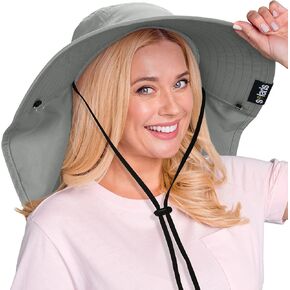 Womens Hiking Hat Wide Brim Hat with Large Neck Flap UPF 50+ Sun Protection Hats in Saudi Arabia