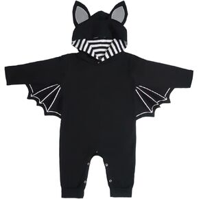 Baby Bat Costume My 1st Halloween Outfit Pumpkin Newborn Baby Boy Costume Black Bat Bodysuit Long Sleeve Romper With Hats in Saudi Arabia