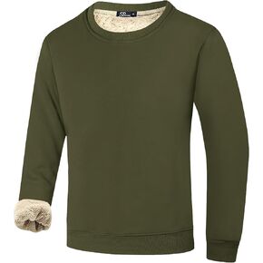 Flygo Men Crewneck Sherpa Lined Sweatshirt Pullover - Fleece Loungewear Underwear Tops in Saudi Arabia