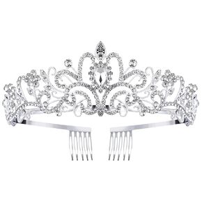 Tiara Crowns for Women Tiaras for Girls Princess Crown for Birthday Halloween Costume Bride Wedding Queen, Crystal (AB Rhinestones)