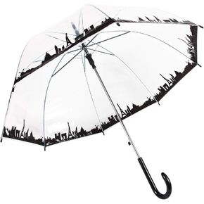 Lancoon Clear Umbrella Large Transparent See Through Bridal Wedding Ladies Walking Stick Umbrellas Bubble Dome Shape
