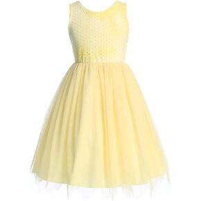 iGirlDress Big Girl Stretch Lace Tulle Skirt Husky Plus Size Flower Girl Dress