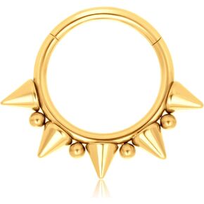 HeraBPJW 14G 16G Septum Jewelry G23 Titanium Septum Rings Spiked Cartilage Helix Earrings Hinged Segment Seamless Clicker Nose Rings Daith Piercing Jewelry
