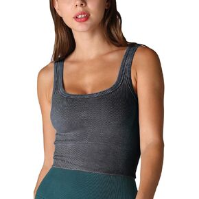NIKIBIKI Women Seamless Vintage Chevron Ribbed Crop Top, Made in U.S.A, One Size in Saudi Arabia