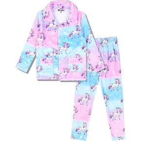 Jxstar Plush Fleece Pajamas Pj Set Warm Winter Fall Sleepwear Soft Tops Pants