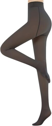 سراويل شتوية نسائية عالية الخصر من Swtddy، سراويل ضيقة قابلة للتمدد مخملية دافئة تناسب مقاسات S/M in Kuwait