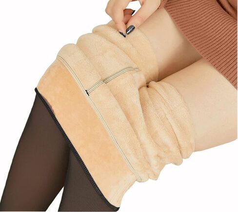 سراويل شتوية نسائية عالية الخصر من Swtddy، سراويل ضيقة قابلة للتمدد مخملية دافئة تناسب مقاسات S/M in Kuwait