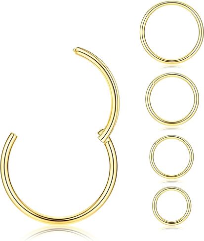 MILACOLATO 5 قطع G23 حلقات الأنف من التيتانيوم الأطواق 20 جرام 18 جرام 16 جرام حلقات ثقب الجسم للحاجز الغضروف دايث روك الشفاه الزنمة الحلزون محارة الأذن فص الأذن أقراط هيبوالرجينيك ثقب الأنف مجوهرات النساء الرجال in Kuwait