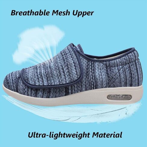 W&LESVAGO Women's Wide Width Diabetic Edema Shoes with Fully Adjustable Closures Easy On/Off, Air Cushion Walking Sneakers for Elderly Swollen Feet Outdoor in Saudi Arabia