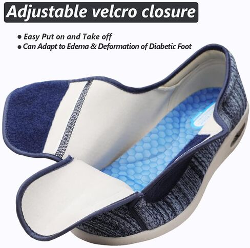 W&LESVAGO Women's Wide Width Diabetic Edema Shoes with Fully Adjustable Closures Easy On/Off, Air Cushion Walking Sneakers for Elderly Swollen Feet Outdoor in Saudi Arabia