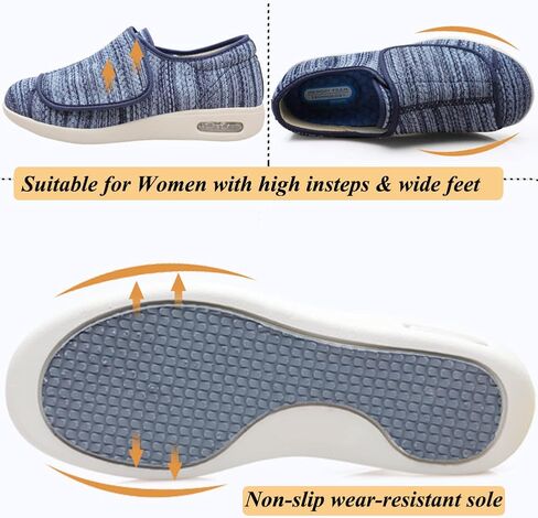 W&LESVAGO Women's Wide Width Diabetic Edema Shoes with Fully Adjustable Closures Easy On/Off, Air Cushion Walking Sneakers for Elderly Swollen Feet Outdoor in Saudi Arabia