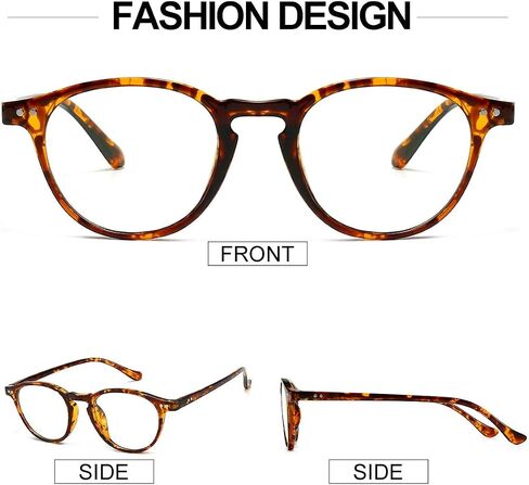 Blue Light Blocking Glasses Vintage Round Frame Eyeglasses for Women Men Black in Kuwait
