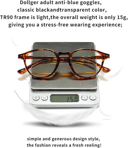Blue Light Blocking Glasses Vintage Round Frame Eyeglasses for Women Men Black in Kuwait