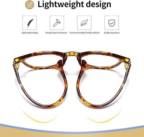 Blue Light Blocking Glasses Vintage Round Frame Eyeglasses for Women Men Black in Kuwait