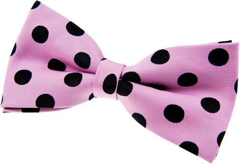 Retreez Classy Vintage Polka Dots Woven Microfiber Pre-tied Bow Tie (5") in Kuwait