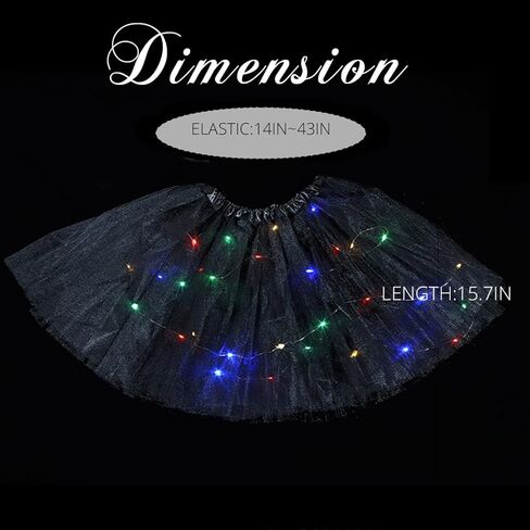 RELBCY LED Tutu Skirt Light Up Ballet Skirt Layered Tulle Tutus Party Dance Costume for Women and Girls in Kuwait