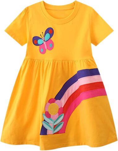 2-8 Years Girls Dresses Toddler Casual Summer Dress Cute A-line Dress for Home School in Kuwait