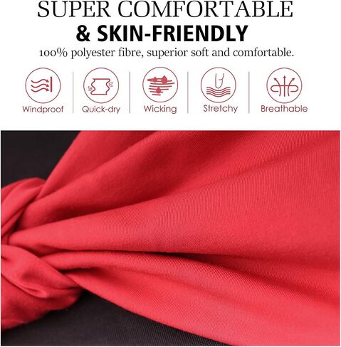 MoKo Versatile Sports Headband, Breathable Lightweight Sweat Wicking Multi-use Headwear, Fashionable Knotted Hair Band in Kuwait