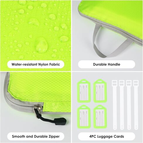 5 مجموعات من مكعبات التعبئة المضغوطة للسفر، مكعبات تنظيم السفر مع حقيبة أحذية قابلة للتوسيع، مجموعة حقائب تنظيم التعبئة مع 4 بطاقات أمتعة وإكسسوارات السفر in Kuwait