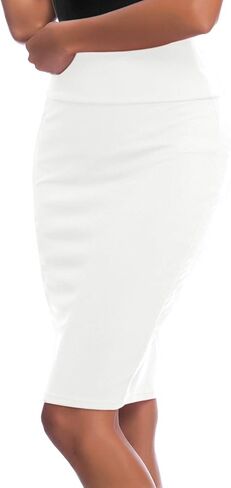 EXCHIC Women's Stretchy Slim Fit Office Pencil Skirt High Waist Business Skirts in Kuwait