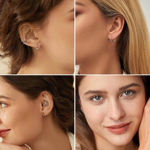 Fansilver 16 قطعة 16 جرام حلقات حاجز من الفولاذ الجراحي مجوهرات حدوة الحصان تشيكوسلوفاكيا حلقة الأنف هوب الغضروف الحلزون Daith Tragus حلق الفرس الحاجز الدائري محارة ثقب المجوهرات للنساء والرجال in Kuwait