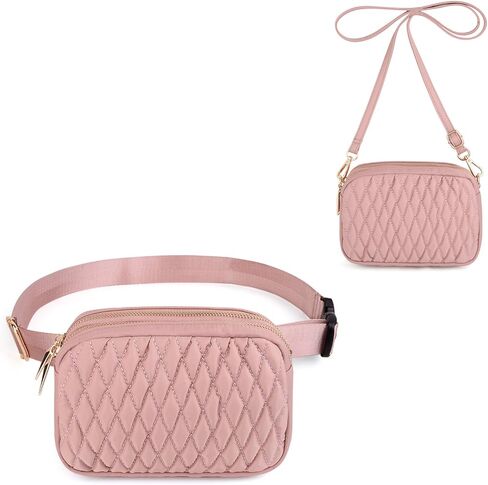 حقيبة صدر UTO Fanny Pack للنساء بـ 5 طرق قابلة للتحويل ومقاومة للماء وخفيفة الوزن أثناء السفر ومحفظة باللون الأسود in Kuwait