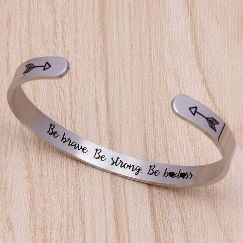 Btysun Inspirational Bracelets for Women Teen Girl Gifts Birthday Cuff Bracelet Bangle Quotes Jewelry Friend Gifts for Her Mom Gifts in Kuwait
