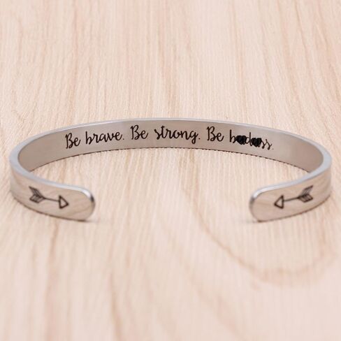 Btysun Inspirational Bracelets for Women Teen Girl Gifts Birthday Cuff Bracelet Bangle Quotes Jewelry Friend Gifts for Her Mom Gifts in Kuwait